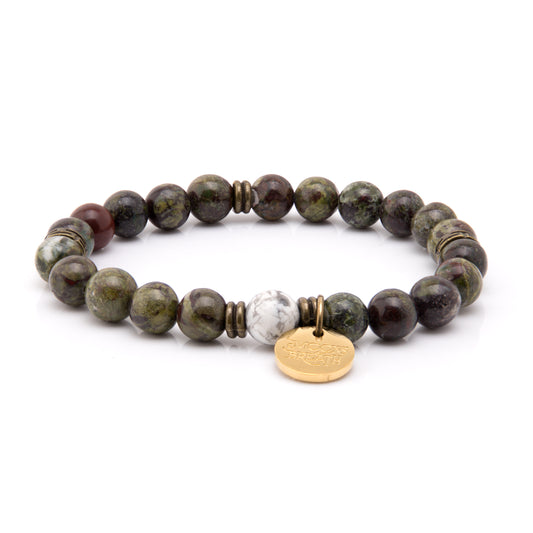 Dragon Blood Jasper/White Howlite (Confidence & Healing)