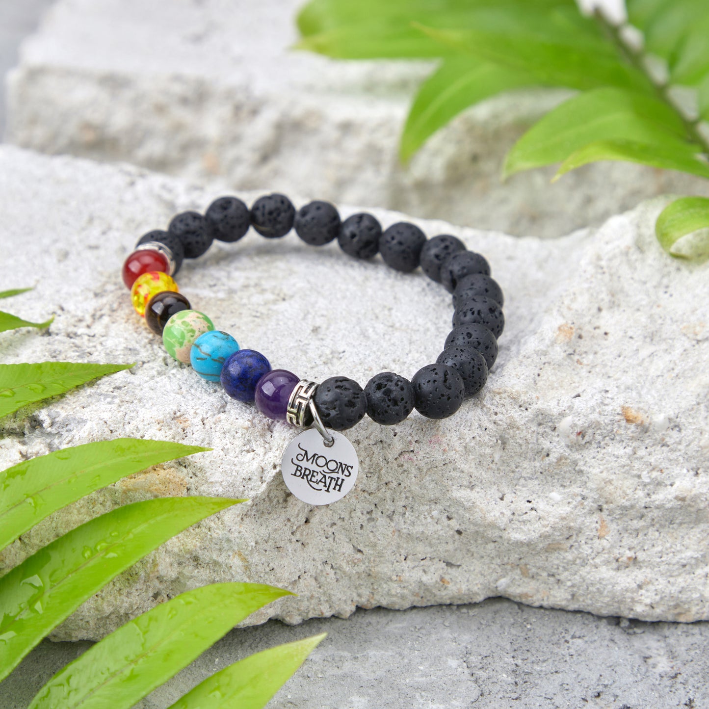 Lava Stone Chakra Bracelet